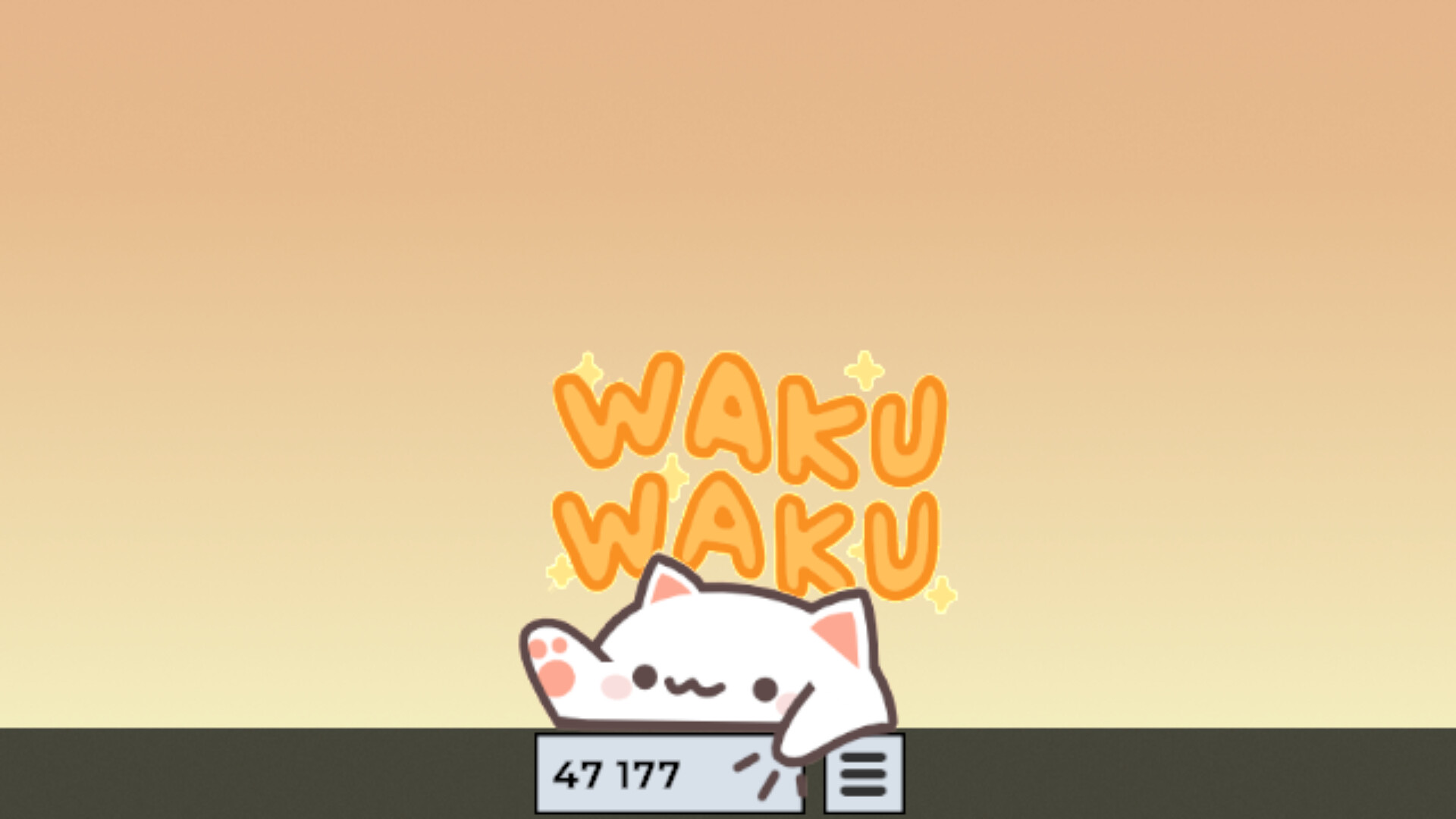 Bongo Cat wearing a hat and tapping on a keyboard at the edge of a desktop