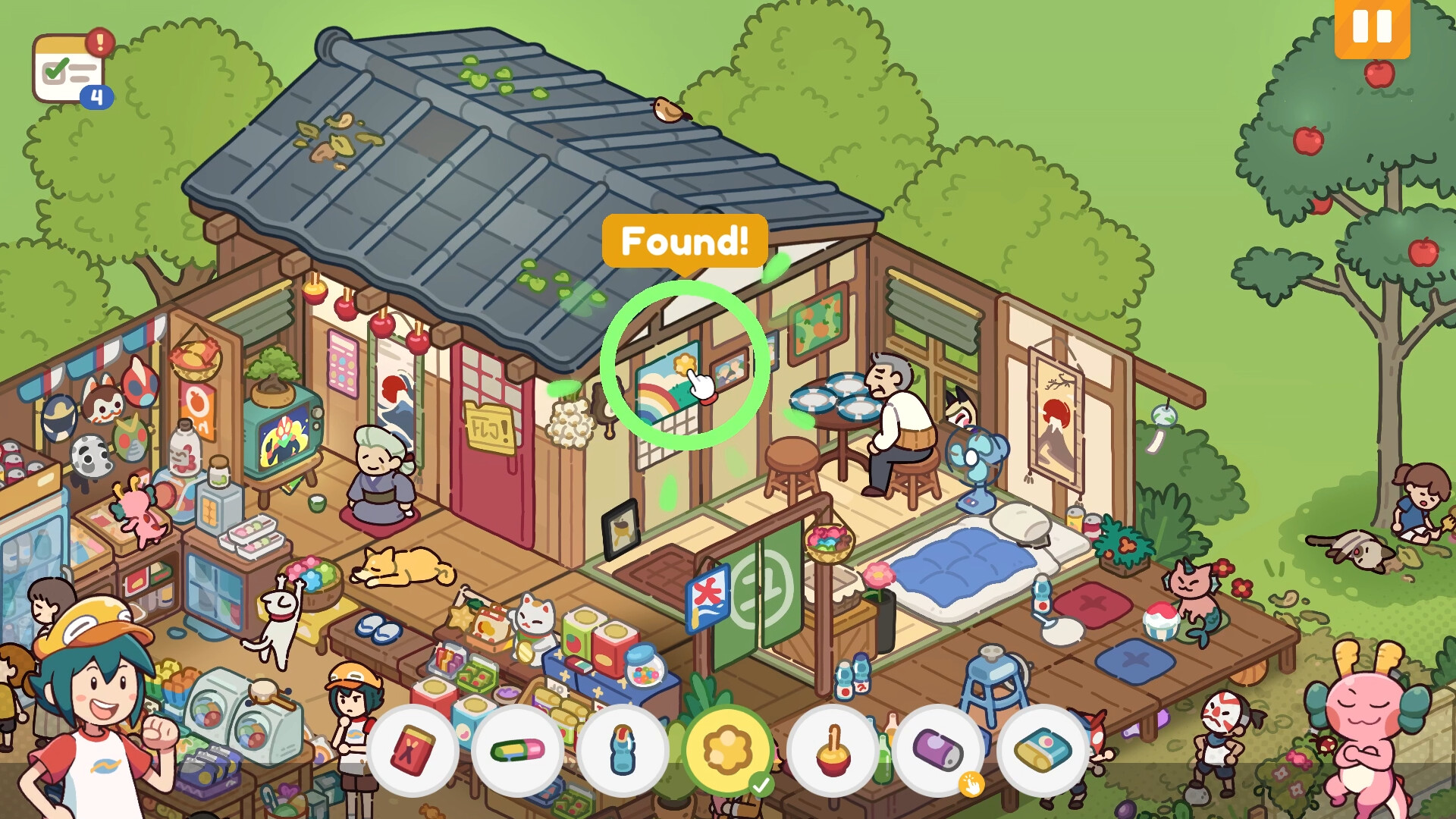 Busy hand-drawn scene full of hidden objects in Lost and Found Co.