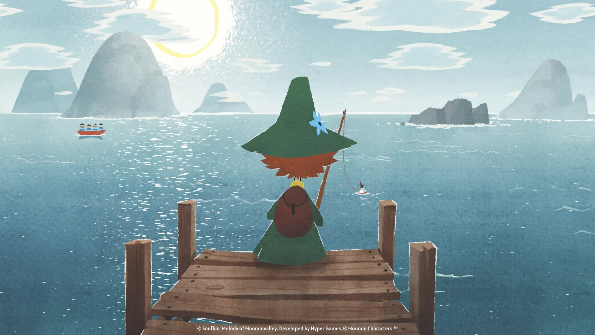 Snufkin in storybook-style Moominvalley in Snufkin: Melody of Moominvalley