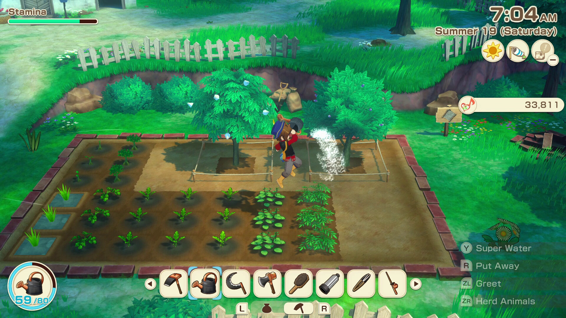 Story of Seasons: Grand Bazaar windmill town and market stalls
